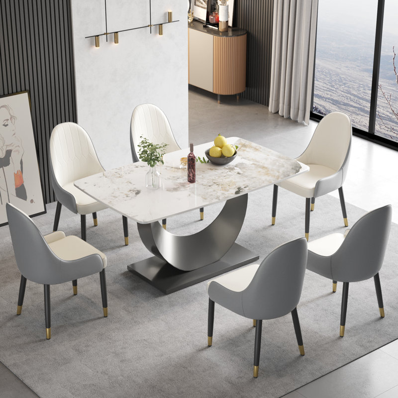 Marble stone dining table set hotsell